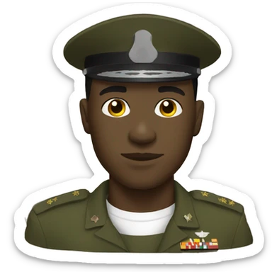 Black military guy sticker