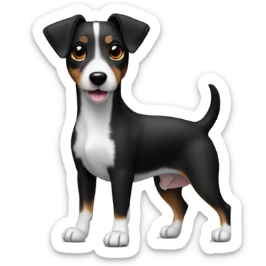 All Black dog Jack Russell Terrier full body sticker