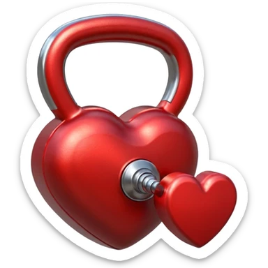 Heart and kettle bell sticker