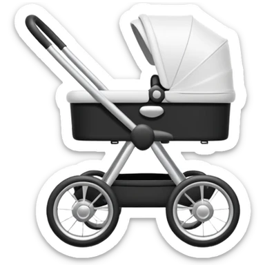 flat, not 3d baby stroller with no detail  sticker