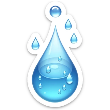 Time paused, droplets floating around sticker