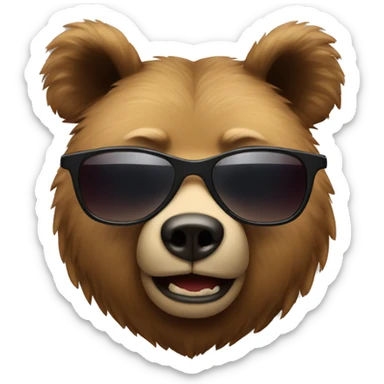 Bear with sunglasses  sticker