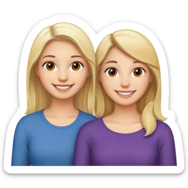 Blonde and brunette besties sticker