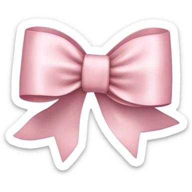 light pink ribbon bow sticker