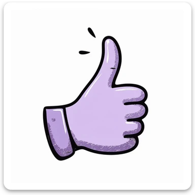 thumbs up emoji in chalk style, soft lilac color palette, rough doodle-like texture as if drawn with pastel chalk on a dark surface, aesthetic and emotional Telegram channel, soft glow around the thumb sticker