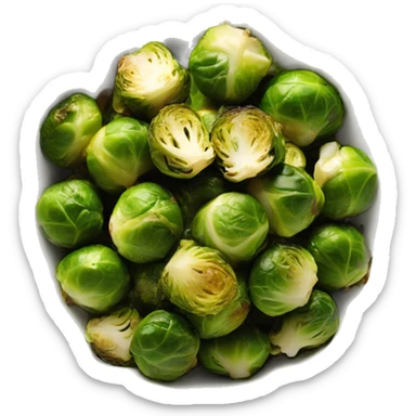 crispy brussel sprouts in white bowl sticker