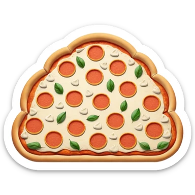 Outline icon of a cloud shaped arrangement of pizzas sticker
