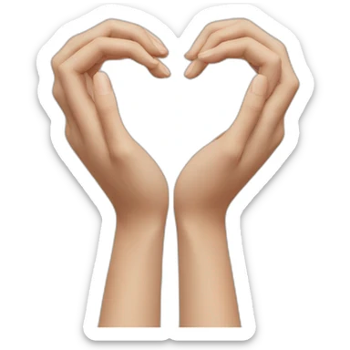 hands forming a heart sticker
