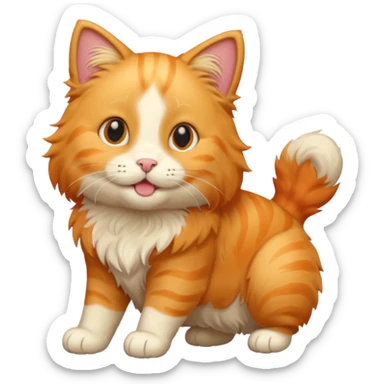 Orange cat and English cream retriever sticker