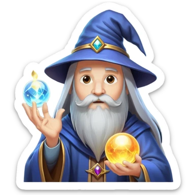 Wizard, warlock, magic sticker