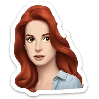Lana Del Rey but in red hair sticker