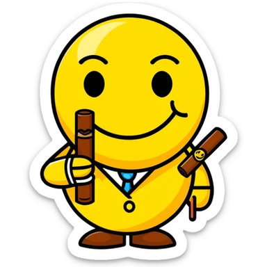 Smiley face with cigar sticker