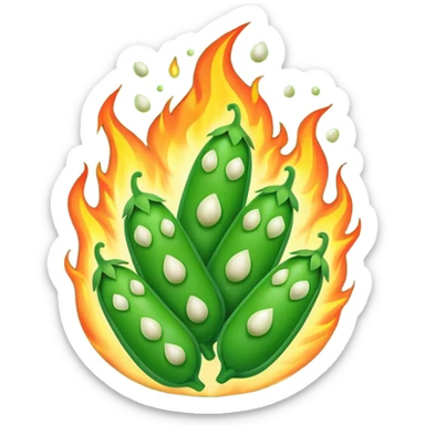 peas on fire  sticker