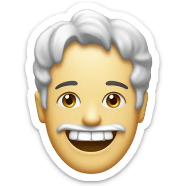 Faccia che sorride con stellina sul dente e polics in su  sticker