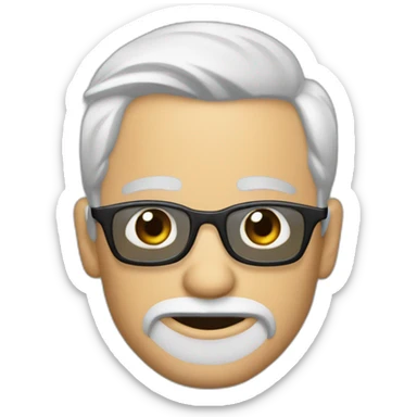 Hombre mayor sin pelona nariz grande y gafas sticker