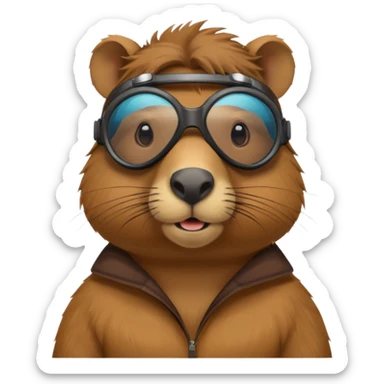 Capibara con gogles sticker