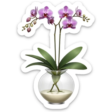 Orchid + glass vase, Window Plant. sticker