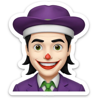 Givee me a joker with white hat and black hair sticker