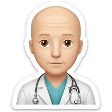 white male doctor a little bald no wrinkles sticker