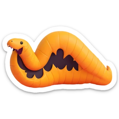 sandworm from Dune, stylized as a seamless emoji body part, designed to tile seamlessly side by side, matching style and color for continuous look sticker