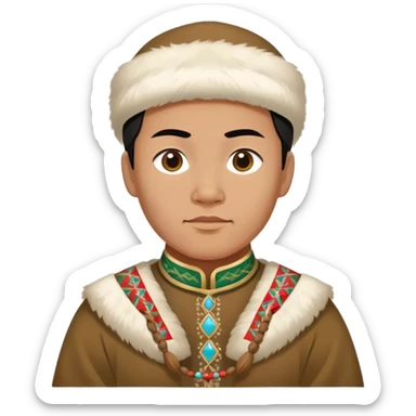 greenland citizen traditional outfit standing full scale sticker