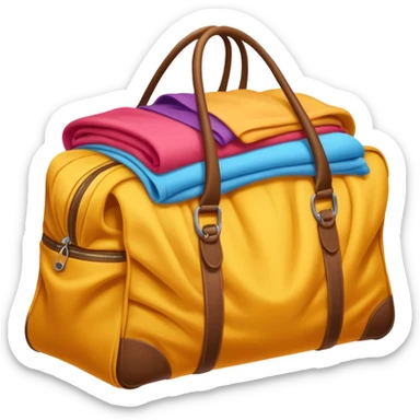 travelbag overflowing with clothes sticker