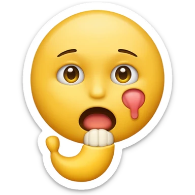 an emoji choking itself sticker