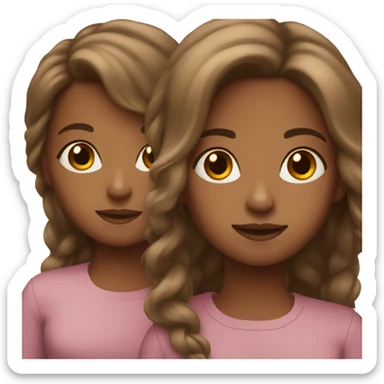 Sisters with brown hair  sticker