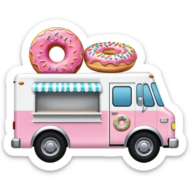 big donut truck with donut decals, frosting decals and sprinkle decals sticker