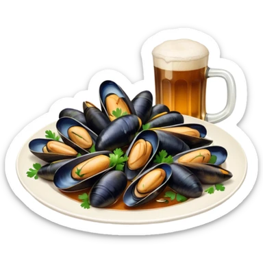 cozze con birra peroni sticker