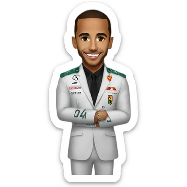 lewis hamilton on ferrari suit sticker