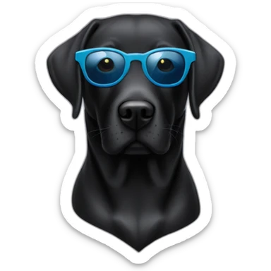 Labrador noir portant des lunettes de soleil sticker