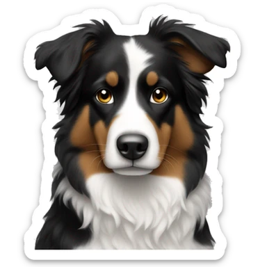 Black and white bi Aussie with no brown in her fur sticker
