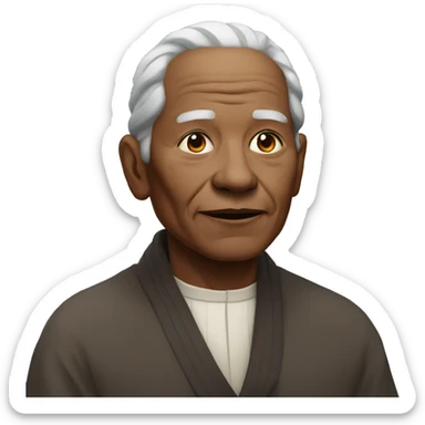 serene portrait of an elder sticker