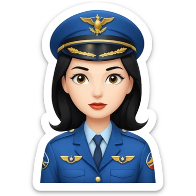 Femme cheveux long noir travaille dans le domaine de l'aéronautique sourcils plus fournis makeup clean sticker