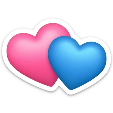 💕 this emoji with the same in blue not overlapping sticker