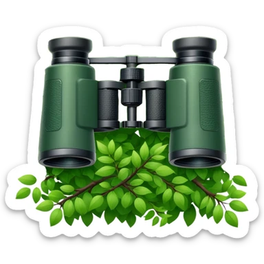 Binoculars in a bush sticker