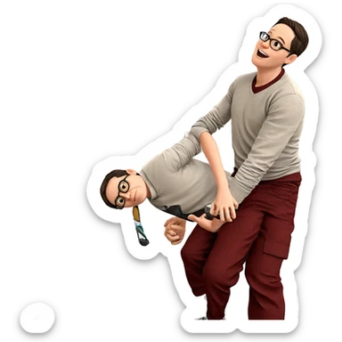 boys with glasses by tree sticker