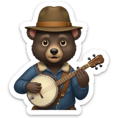 black bear musician sticker