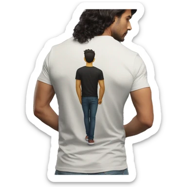 A Man Ali Haider Name On His Back TShirt sticker