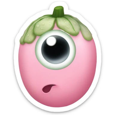 Baby pink cucumber eye emoji sticker