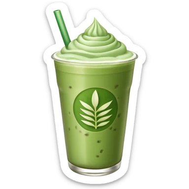an iced matcha latte with no whip cream on top sticker