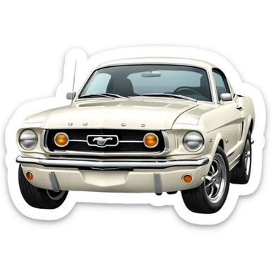 white mustang sticker