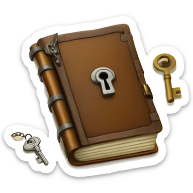 vintage diary with lock and key sticker