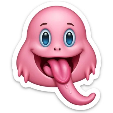 tongue out with a blue tick on it sticker