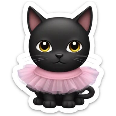 A black cat in a tutu. sticker