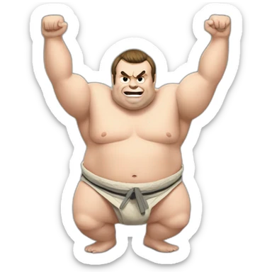 emmanuel macron as a sumo sticker