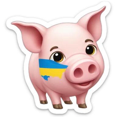 pig with ukraine flag sticker