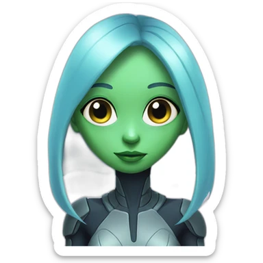 alien pretty girl sticker