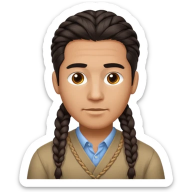 dark haired and braided man sticker